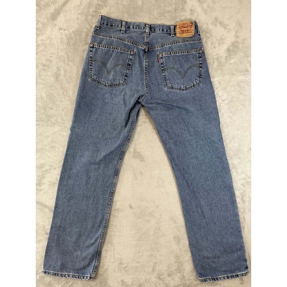 Levis 505 Mens 38x34 Actual 36x32 Blue Denim Regular Fit
